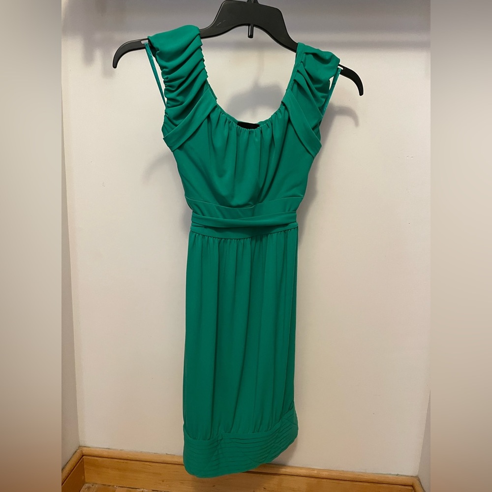 Green Wrap Belt Designer Dress